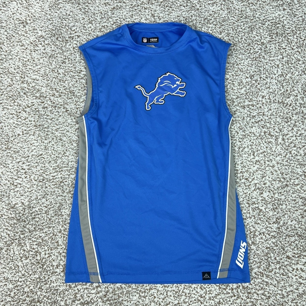 Detroit Lions Shirt Men Small Blue NFL Football NFL Team Apparel Sleeveless Tank